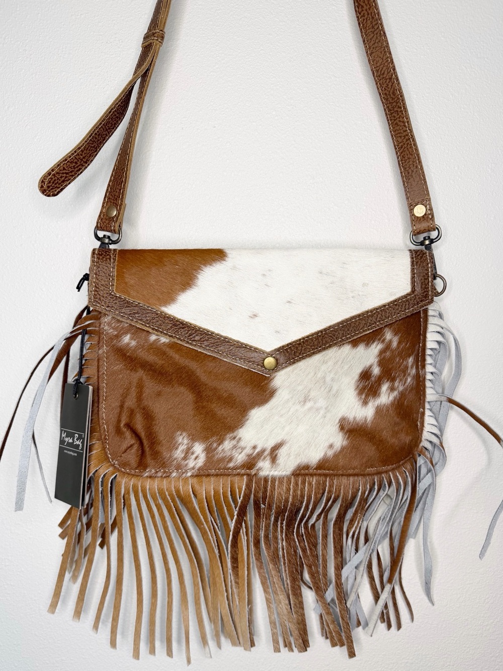 Myra Bag Fringe Cowhide Crossbody Bag NWT